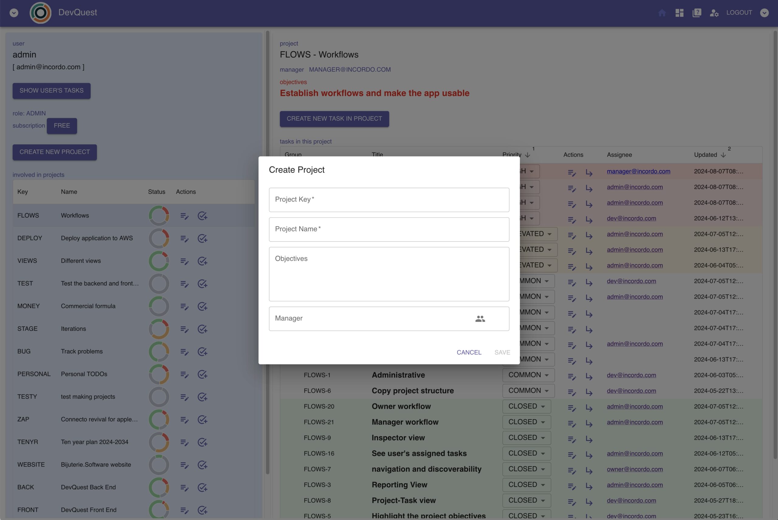 Create Project Details